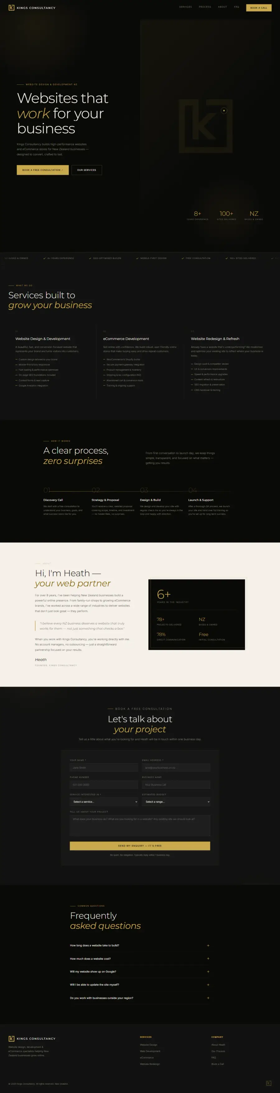 Kings Consultancy website screenshot